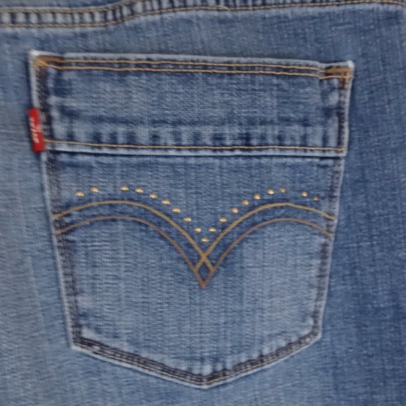Levi's 515 Bootcut Beaded Distressed Jeans Sz 12M - Picture 8 of 13